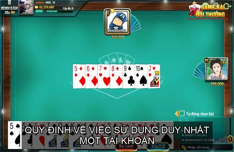 Quy Định Về Việc Sử Dụng Duy Nhất Một Tài Khoản